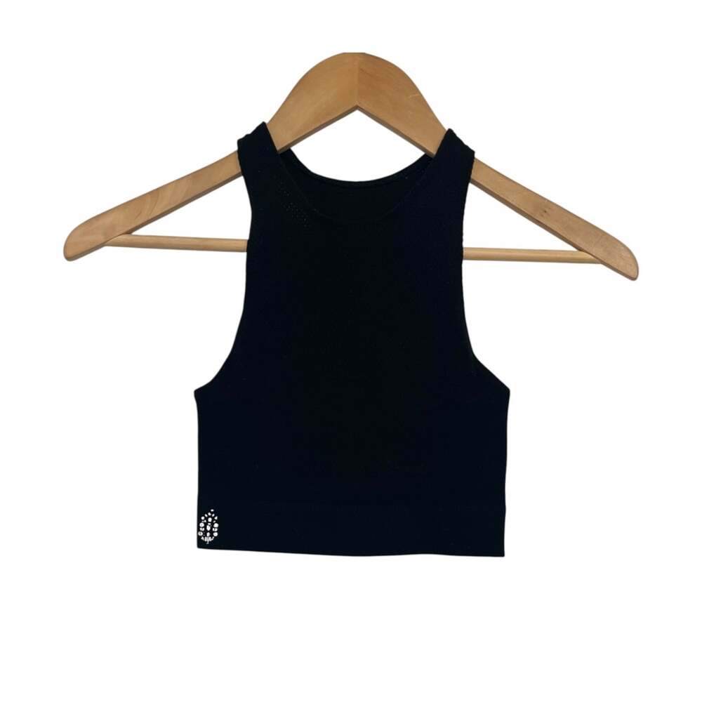 Free People Movement Womens XS Black Seamless Crop Top Yoga Athletic Gym Workout
